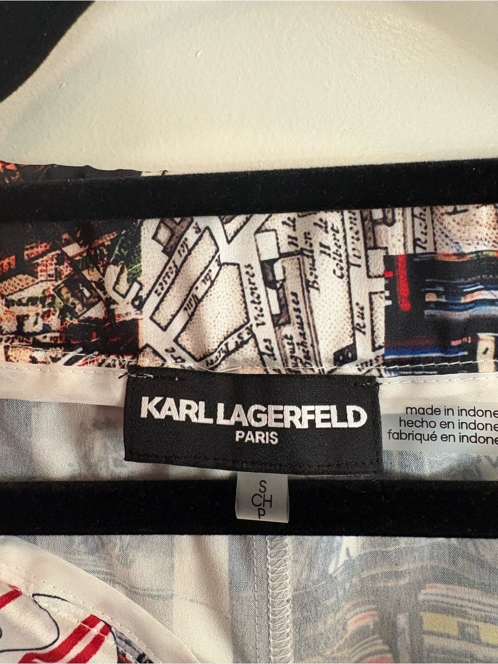 Karl Lagerfeld Paris Pants - Black with Red and White Accents size S - Picture 2 of 4